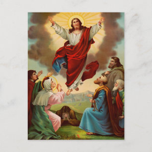 Himmelsfahrt mit Jesus zum Himmel Postkarte