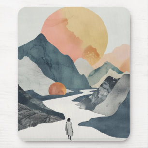 Himmelsfrau Boho Golden Coral Bergreise Mousepad