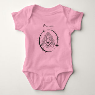Himmelsfrau, Mondsterne, boho, elegante Astronomie Baby Strampler
