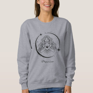 Himmelsfrau, Mondsterne, boho, elegante Astronomie Sweatshirt