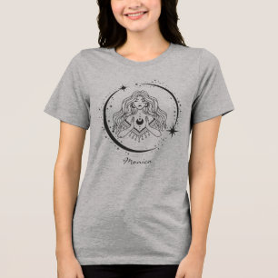 Himmelsfrau, Mondsterne, boho, elegante Astronomie Tri-Blend Shirt