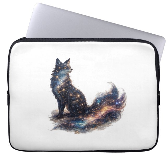 Himmelsfuchs | Kosmische Fantasiefigur Laptopschutzhülle (Vorderseite)