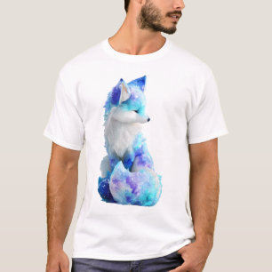 Himmelsgalaxie Fuchs Künstlerisches Porträt Männer T-Shirt