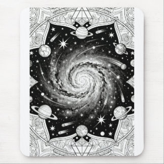 Himmelsgalaxie-Mandala Kosmische Raumkunst Mousepad
