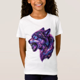 Himmelsgalaxie Wolf Brüllen Grafik T-Shirt