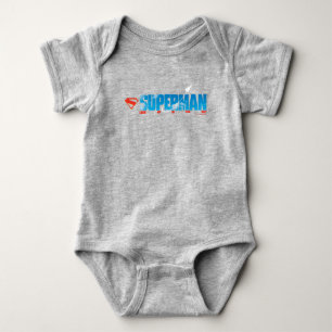Himmelsgebundene Superman-Silhouette Baby Strampler