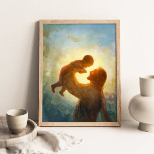 Himmelsgeschenk, Baby-Christus-Malerei, Christlich Poster
