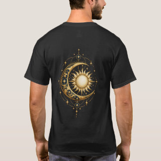 Himmelsgold Mond Sonne Sterne Rückendruck T-Shirt