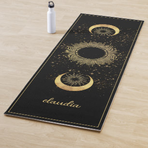 Himmelsgold Schwarze Sonne Mondphase Personalisier Yogamatte