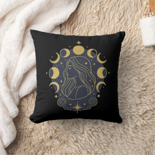 Himmelsgöttin Mond & Sterne Damen T-Shirt Kissen