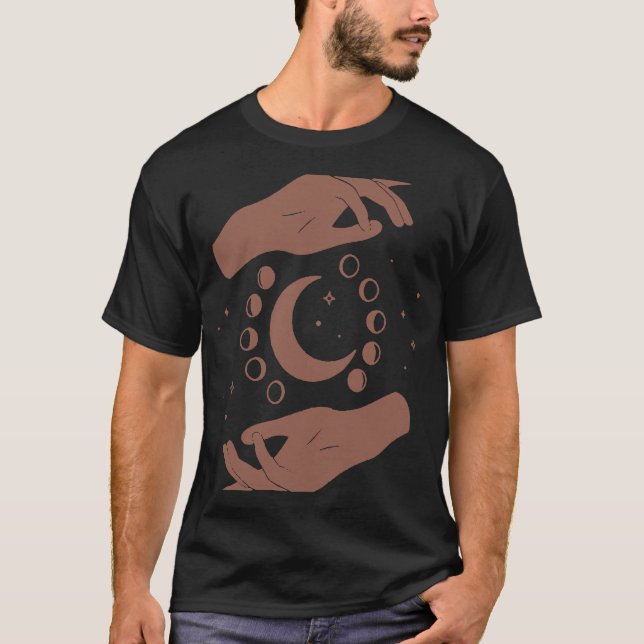 Himmelshänder Sonne und Mond Phase Mystischer Han T-Shirt (Vorderseite)