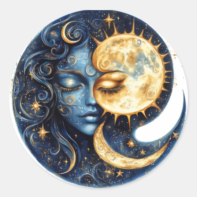 Himmelsharmonie Runder Aufkleber (Vorderseite)