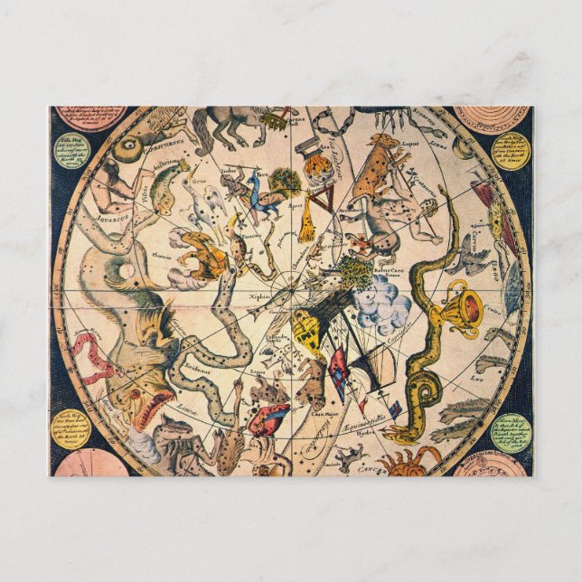 Himmelshemisphäre, 1790 postkarte (Vorderseite)