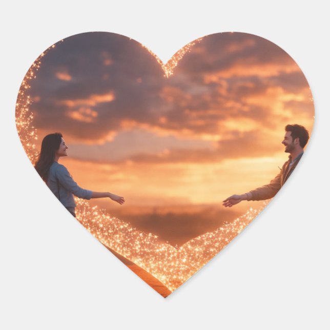 Himmelsherz Herz-Aufkleber (Vorderseite)