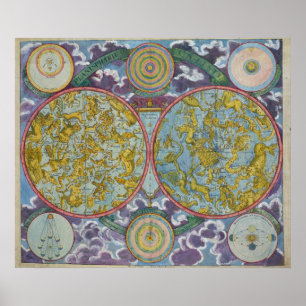 Himmelskarte der Planeten Poster