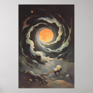 Himmelskonvergenz - Surreale kosmische Sterne Poster