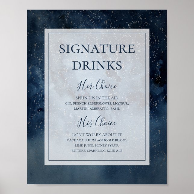 Himmelskörper mit Signature Drinks signieren Poster (Vorne)
