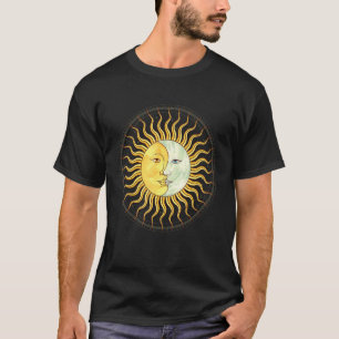 Himmelskörper Sonne Mondsichel Boho-Ästhetik Als T-Shirt
