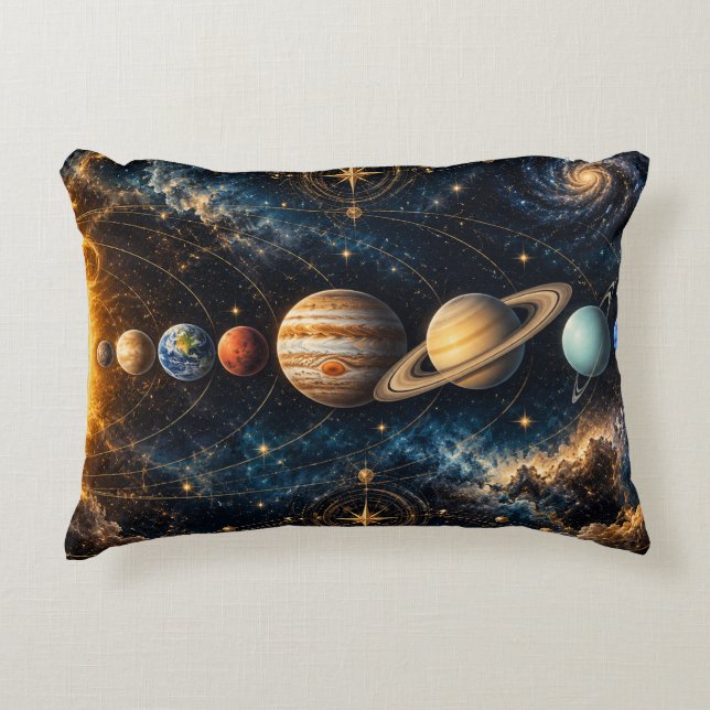 Himmelskörper Sonnensystem Planeten Dekokissen (Vorderseite)