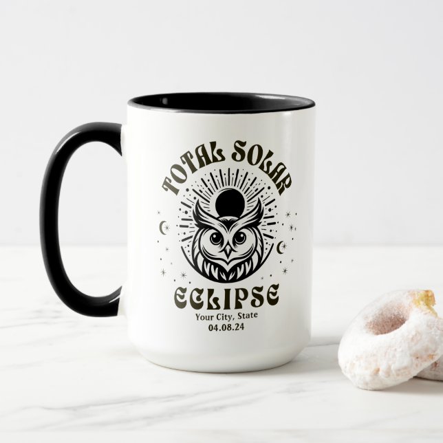 Himmelskugel Personalisiert Gesamtsolareklipse Tasse (Mit Donut)