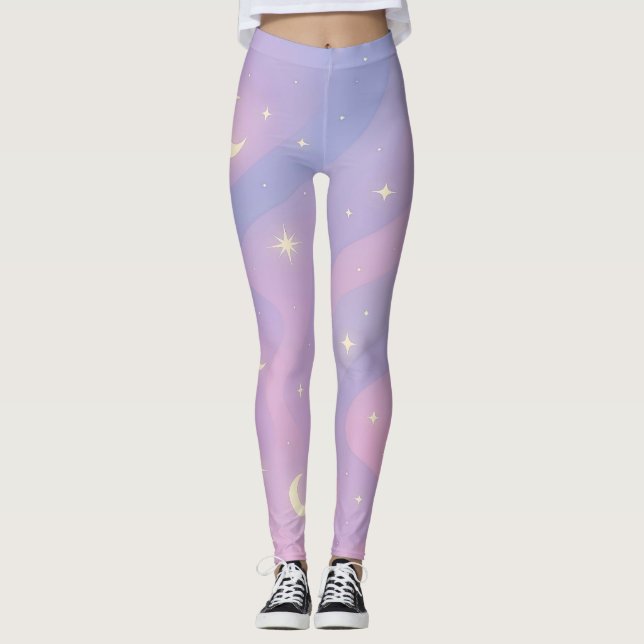 Himmelslandschaft – Sanfte Pastell-Galaxie-Legging Leggings (Vorderseite)