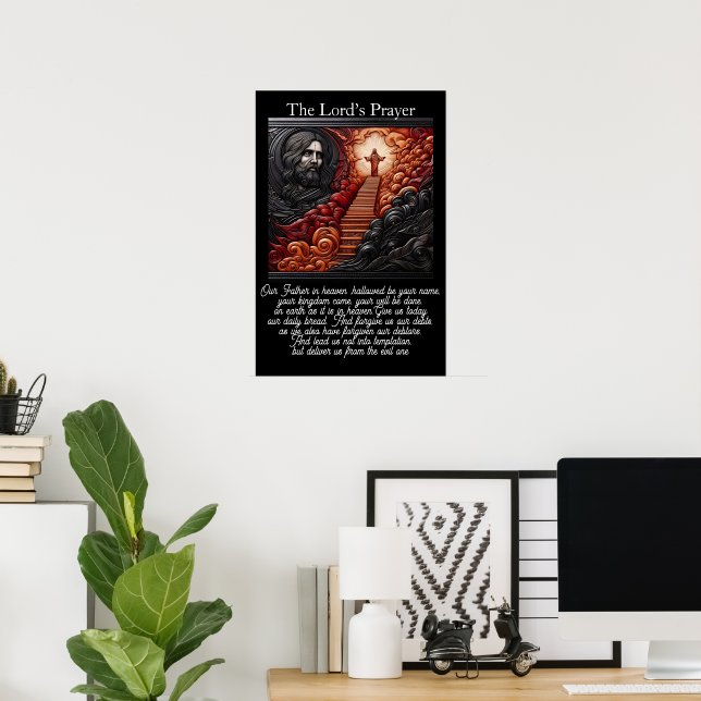 Himmelsleiter-Aufstieg des Vaterunsers Poster (Heimbüro)