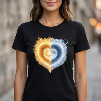Himmelsliebe Sonne Mond Herz T-Shirt