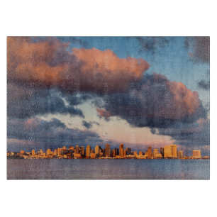 Himmelslinie der Stadt San Diego Bay Schneidebrett