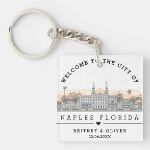 Himmelslinie von Naples Florida – Individuelle Hoc Schlüsselanhänger