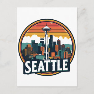 Himmelslinie von Seattle Postkarte