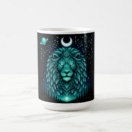 Himmelslöwe – Kosmischer König Wildlife Galaxie Kaffeetasse