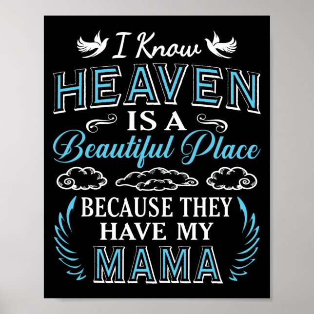 Himmelsmama im Himmel Vermisste Mütter Tag Mama Poster (Vorne)