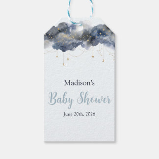 Himmelsmarine-Wasserfarbe-Wolken-Baby-Shower-Gesch Geschenkanhänger