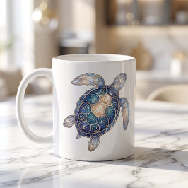 Himmelsmeeresschildkröten-Tasse Luxus-Linienkunst Kaffeetasse