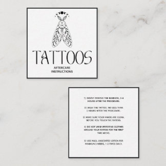 Himmelsminimalistische Motten-Tattoo-Nachbehandlun Quadratische Visitenkarte