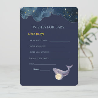 Himmelsmond-Baby-Shower-Wünsche für Babykarte | Karte