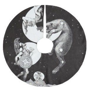 Himmelsmond Himmel Universum Gott Nacht Illustrati Polyester Weihnachtsbaumdecke