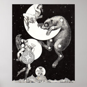 Himmelsmond Himmel Universum Gott Nacht Illustrati Poster