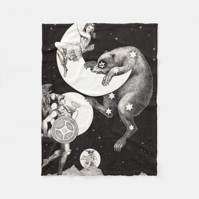 Himmelsmond Himmelswelt Gottes Nacht Illustration Fleecedecke (Vorderseite)