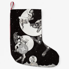 Himmelsmond Himmelswelt Gottes Nacht Illustration Kleiner Weihnachtsstrumpf