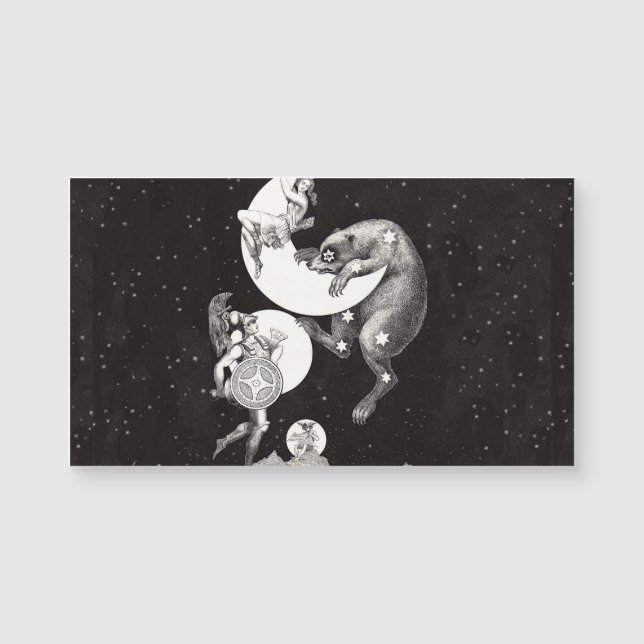 Himmelsmond Himmelswelt Gottes Nacht Illustration Magnetkarte (Vorderseite)
