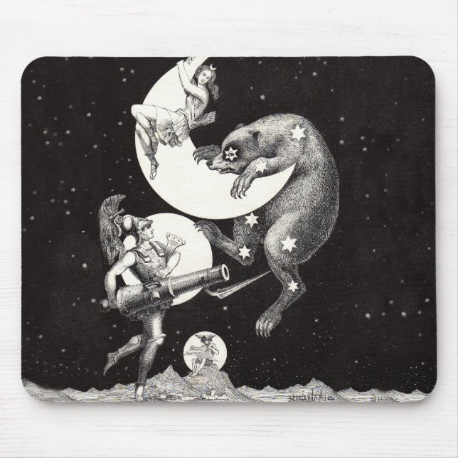 Himmelsmond Himmelswelt Gottes Nacht Illustration Mousepad (Vorne)