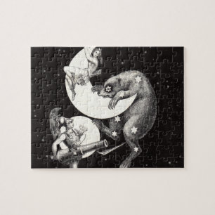 Himmelsmond Himmelswelt Gottes Nacht Illustration Puzzle