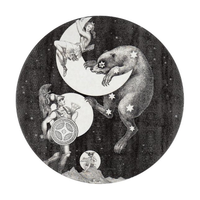 Himmelsmond Himmelswelt Gottes Nacht Illustration Schneidebrett (Vorderseite)