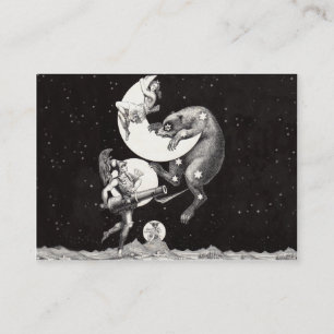 Himmelsmond Himmelswelt Gottes Nacht Illustration Visitenkarte