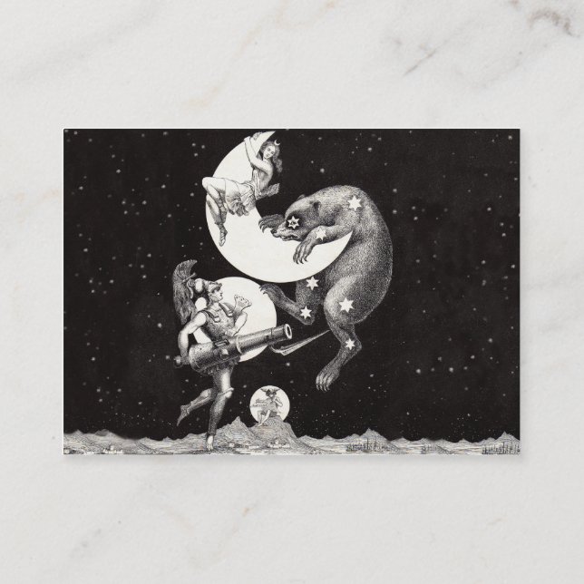 Himmelsmond Himmelswelt Gottes Nacht Illustration Visitenkarte (Rückseite)