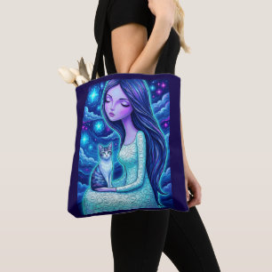 Himmelsmond-Jungfrau-Mystik-Katzen-Fantasy-Art-Tas