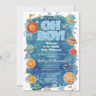 Himmelsmond Planet Weltraum Baby Shower Einladung