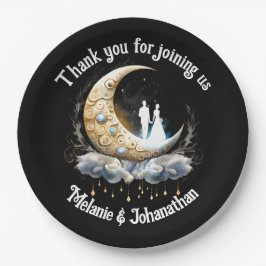 Himmelsmond Silhouette Sternenhimmel Pappteller