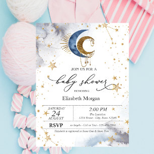 Himmelsmond, Sterne Baby Shower Einladung
